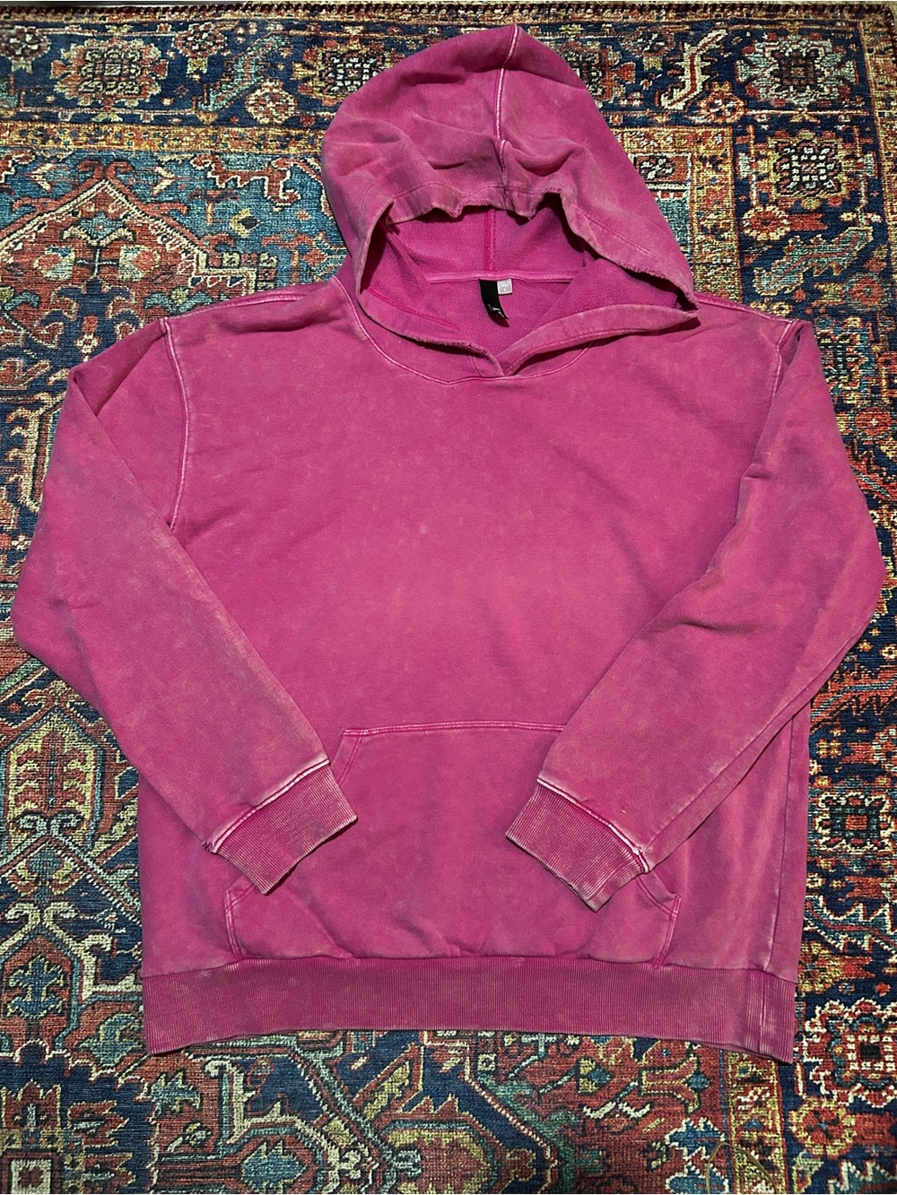 Kut from the Kloth Vintage Wash Magenta Hoodie